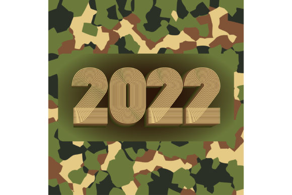 2022 Happy New Year Seamless Camouflage Design