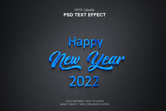 2022 New Year Blue Text Effect: A Modern Design Trend for Creative Professionals