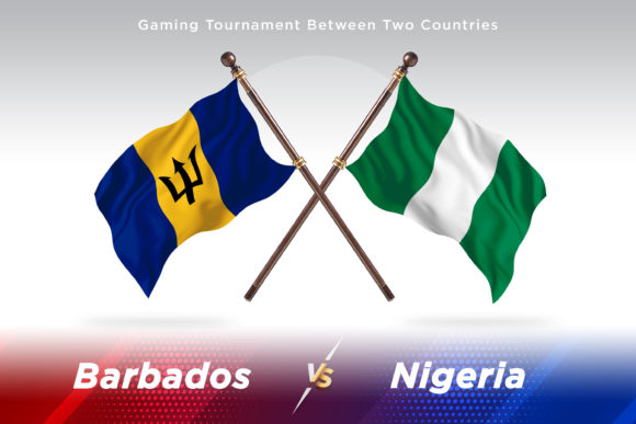Barbados Versus Nigeria Two Flags