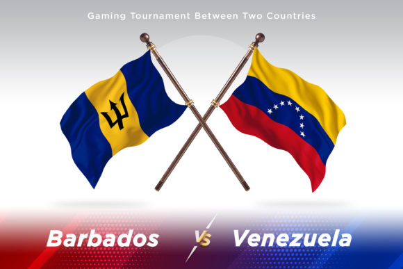 Barbados Versus Venezuela Two Flags Design Asset