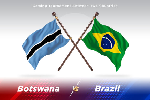 Botswana Versus Brazil Two Flags