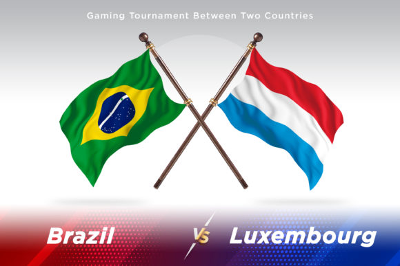 Brazil Versus Luxembourg Two Flags