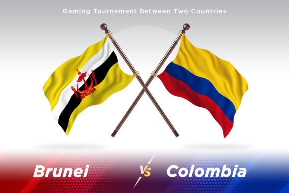 Brunei Versus Colombia Two Flags
