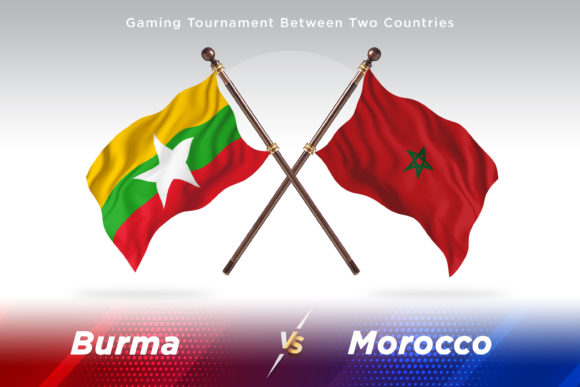 Burma Versus Morocco Two Flags