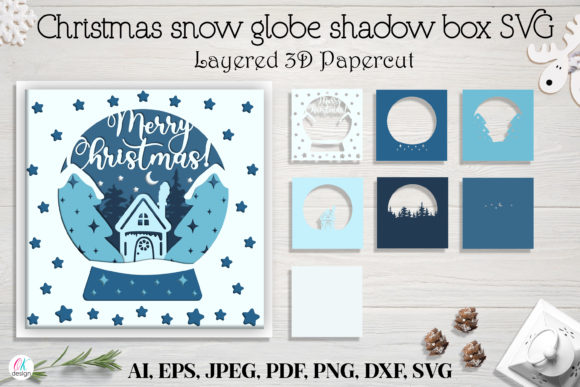 Christmas Globe Shadow Box SVG Vol. 2: A Creative and Customizable Holiday Crafting Solution