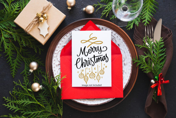 Christmas Table Setting with Mockup – Elevate Your Holiday Branding and Social Media
