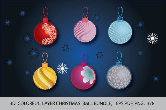 Colorful Christmas Ball Bundle: A Versatile Design Resource for Holiday Creativity