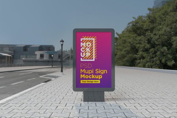 Mupi City Signage Mockup Template – Showcase Your Designs in 3D Realism