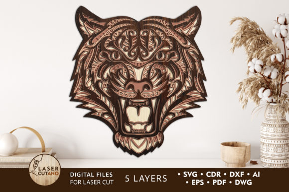 Tiger Multilayer Laser Cut Files – Creative Wood Cutting Designs for 2022 Water Tiger Themes